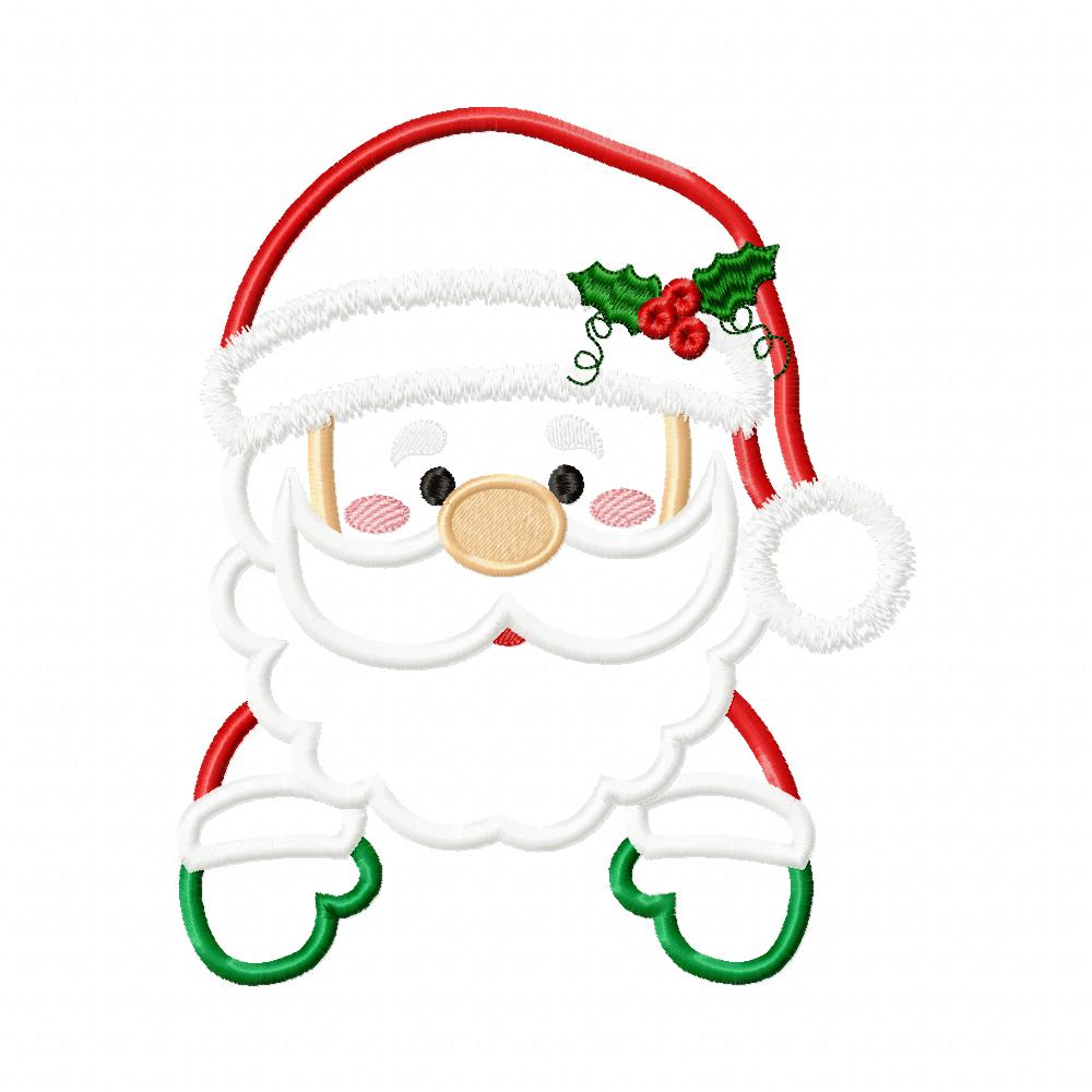 Santa Claus Face and Hiding His Eyes - Applique - Set of 2 designs