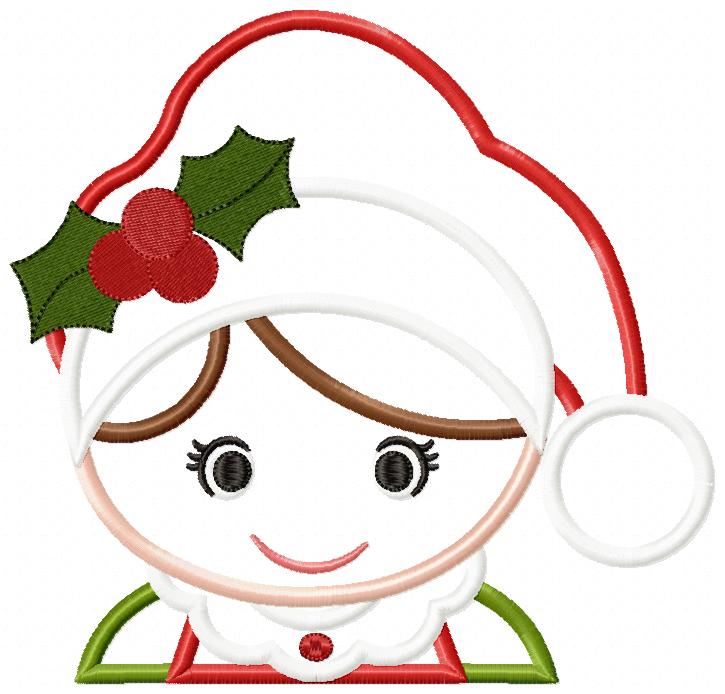 Cute Santa Girl - Applique