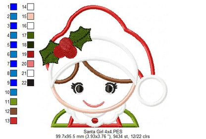 Cute Santa Girl - Applique