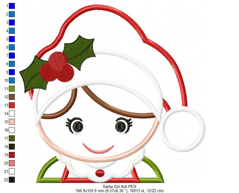 Cute Santa Girl - Applique