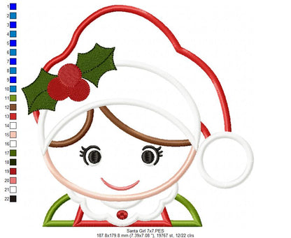 Cute Santa Girl - Applique