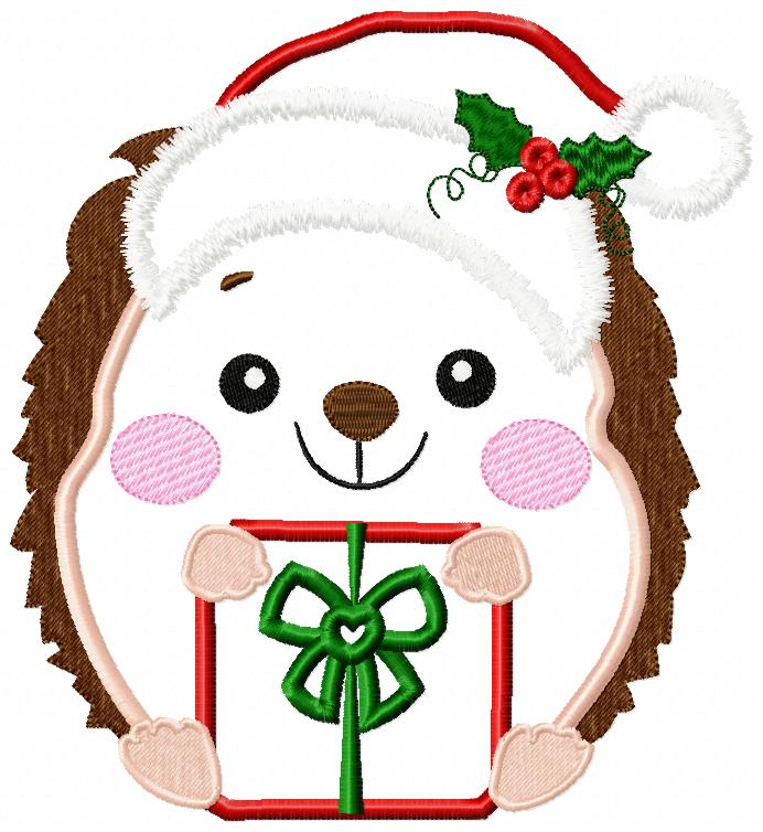 Christmas Animals Holding a Gift - Applique - Set of 20 designs