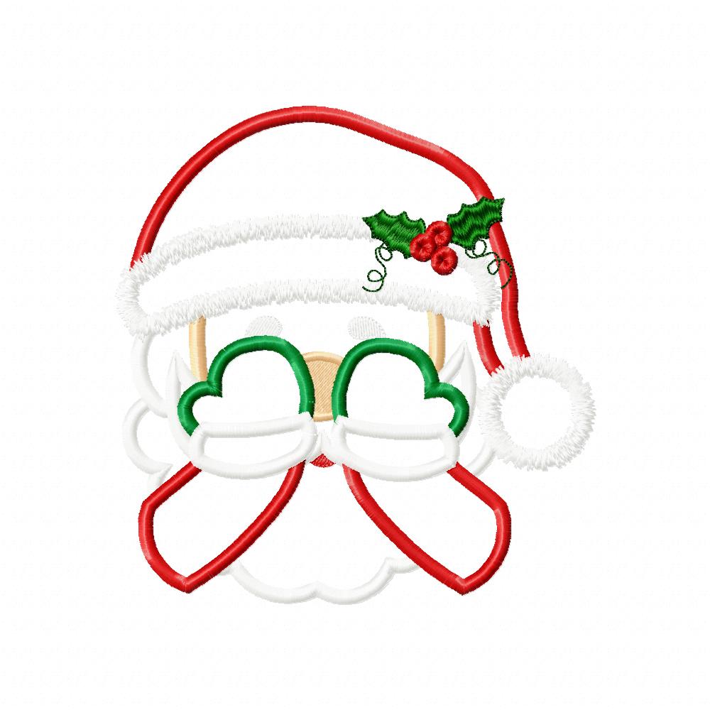 Santa Claus Face and Hiding His Eyes - Applique - Set of 2 designs