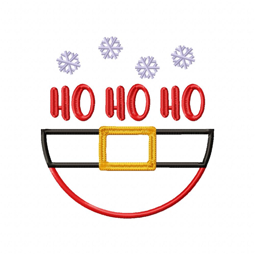 Santa Ho Ho Ho Snowflakes - Applique – Machine Embroidery Design