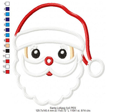 Santa Claus and Rudolph Reindeer Brought you a Sweet Lollipop  - ITH Project - Machine Embroidery Design
