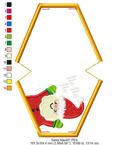 HO HO HO Face Mask - ITH Project - Machine Embroidery Design
