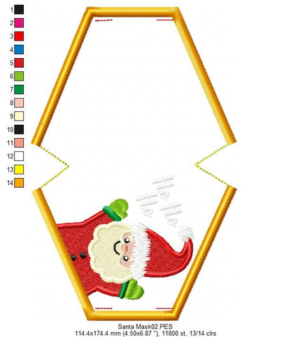HO HO HO Face Mask - ITH Project - Machine Embroidery Design