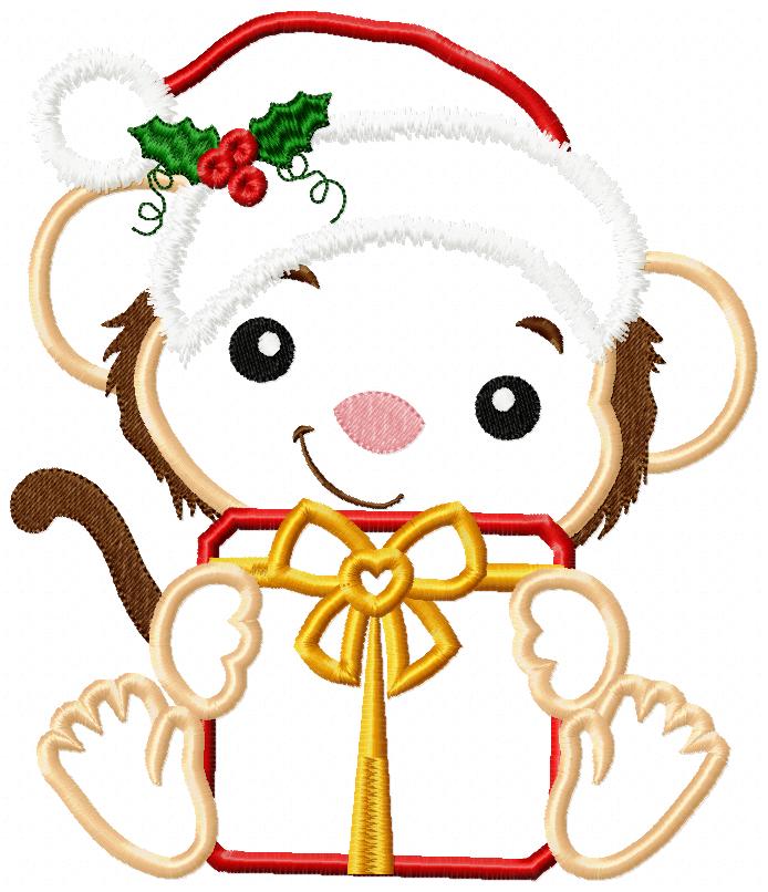 Christmas Animals Holding a Gift - Applique - Set of 20 designs