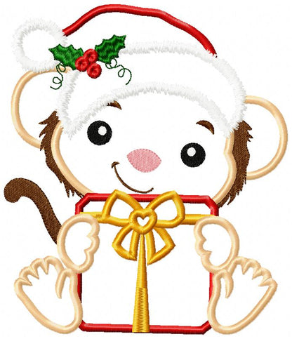 Christmas Animals Holding a Gift - Applique - Set of 20 designs