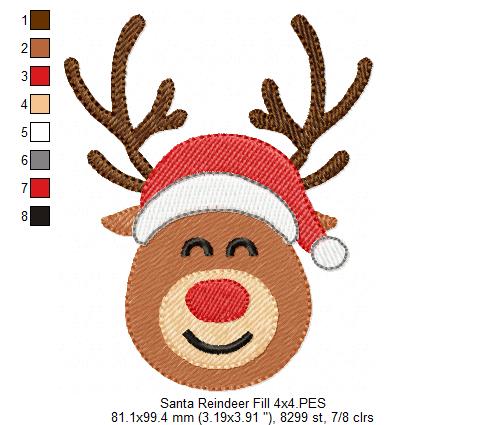 Christmas Rudolph Reindeer - Fill Stitch