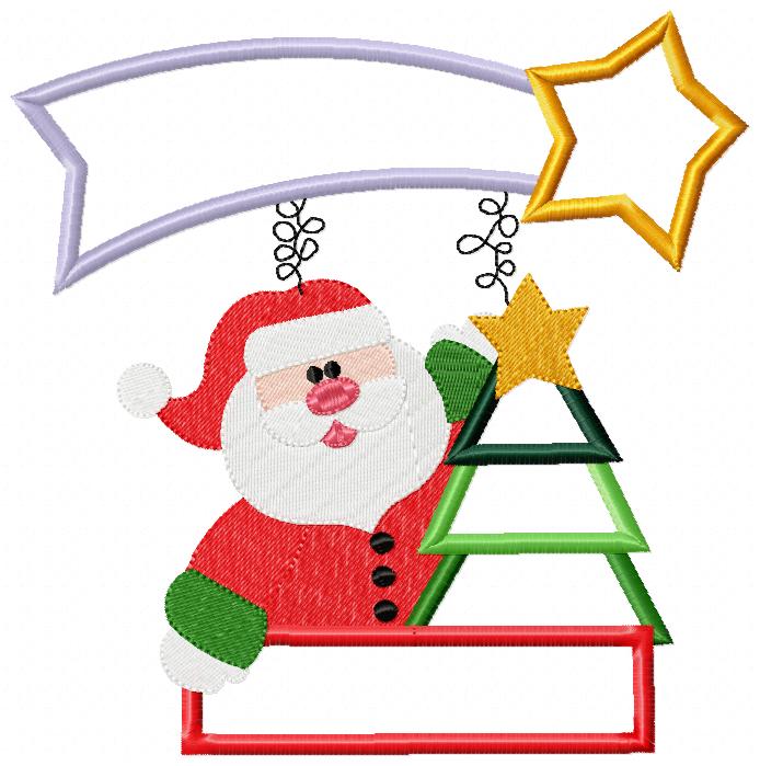 Santa Claus and Falling Star - Fill Stitch & Applique