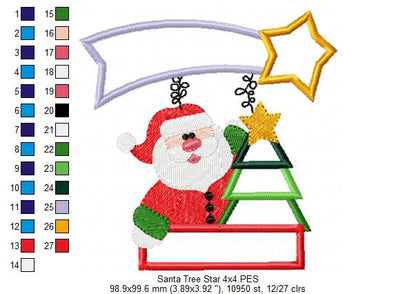 Santa Claus and Falling Star - Fill Stitch & Applique