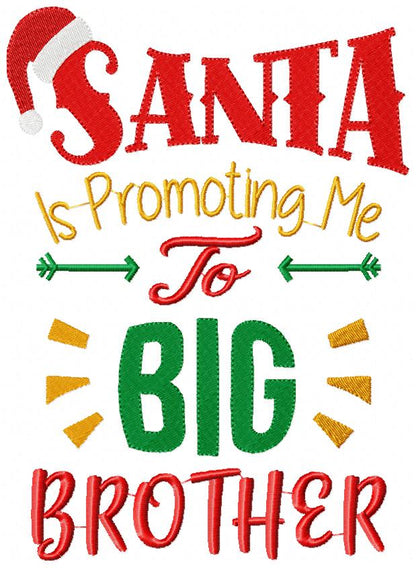 Santa is Promoting me to Big Sister and Brother - Set of 2 designs - Fill Stitch