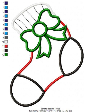 Christmas Santa's Boot - Applique