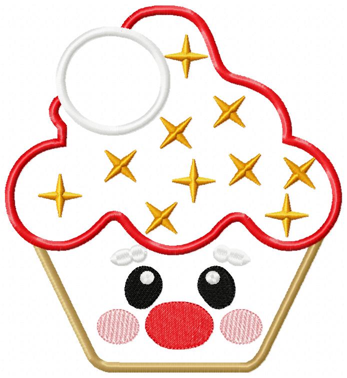 Christmas Santa's Cupcake - Applique