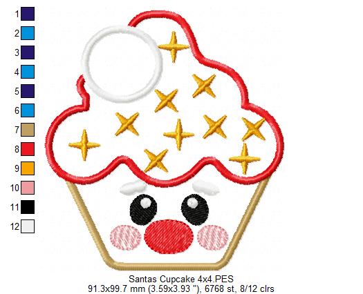 Christmas Cupcakes - Set of 5 designs - Applique