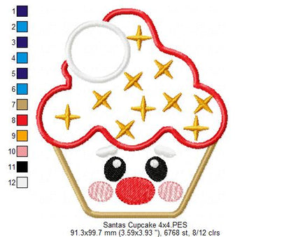 Christmas Cupcakes - Set of 5 designs - Applique
