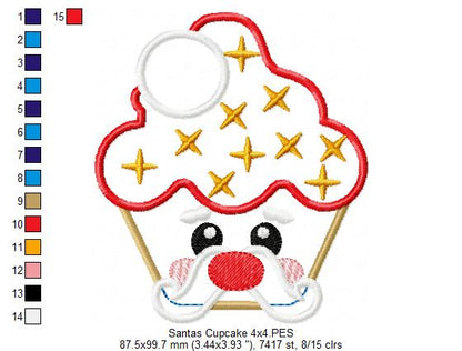 Christmas Santa's Cupcake - Applique