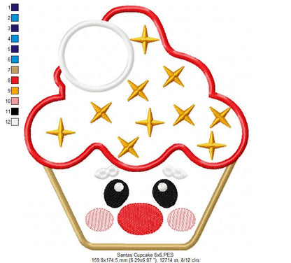 Christmas Cupcakes - Set of 5 designs - Applique