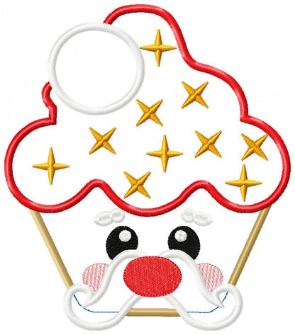 Christmas Santa's Cupcake - Applique