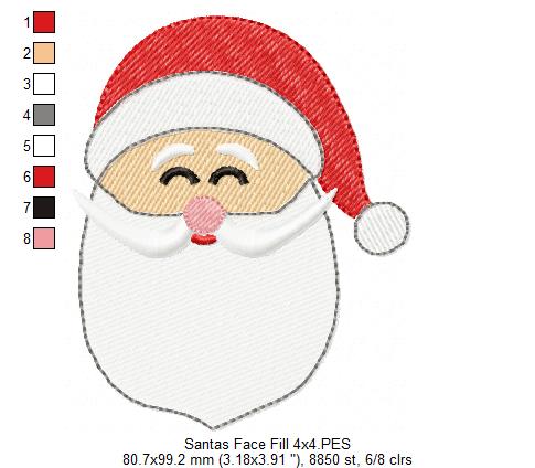 Cute Santa Claus Face - Fill Stitch
