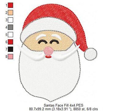 Cute Santa Claus Face - Fill Stitch
