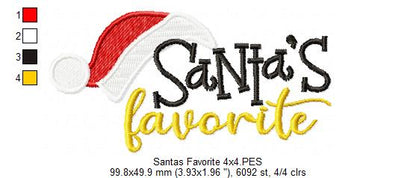 Santa's Favorite - Fill Stitch - Machine Embroidery Design