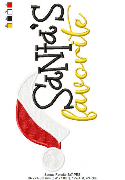 Santa's Favorite - Fill Stitch - Machine Embroidery Design
