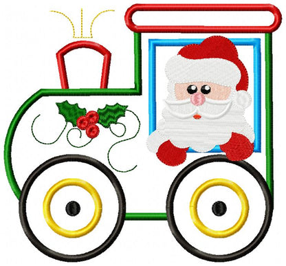 Christmas Santa's Train - Applique Embroidery