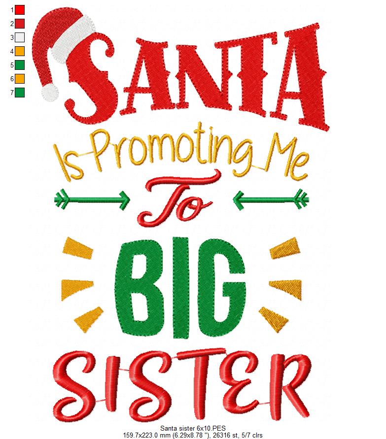 Santa is Promoting me to Big Sister - Fill Stitch