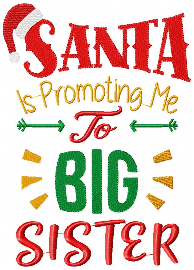 Santa is Promoting me to Big Sister and Brother - Set of 2 designs - Fill Stitch