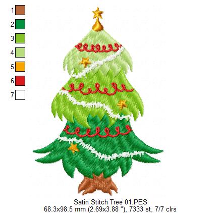 Christmas Tree - Satin Stitch