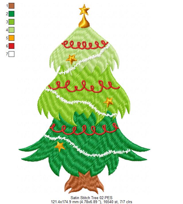 Christmas Tree - Satin Stitch