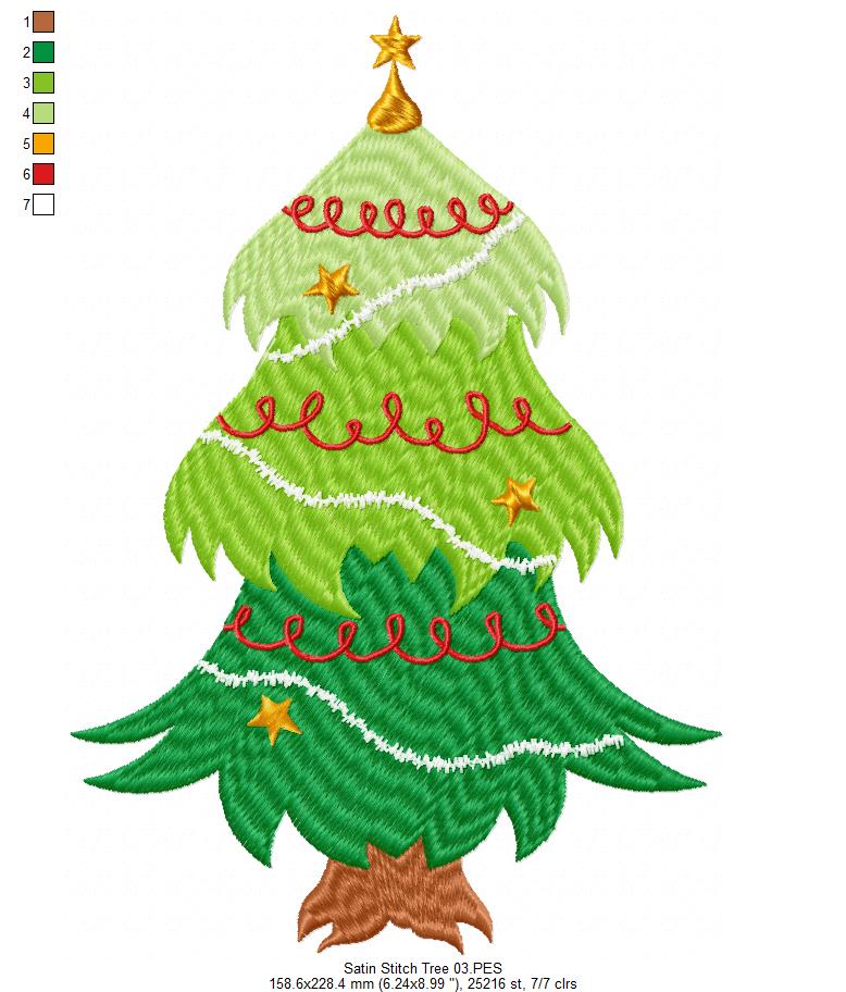 Christmas Tree - Satin Stitch