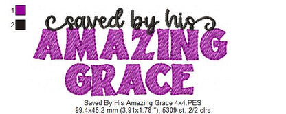 Saved by His Amazing Grace - Fill Stitch