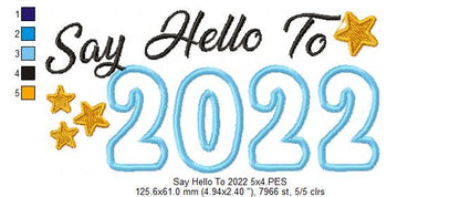 New Year Say Hello to 2022 - Applique