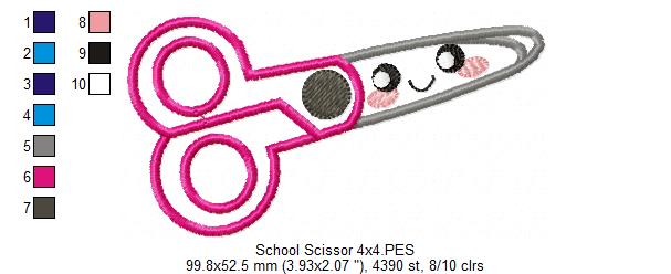 Happy School Scissors - Applique