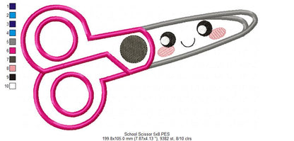 Happy School Scissors - Applique