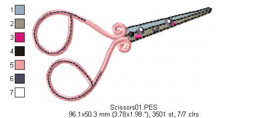 Scissors - Fill Stitch