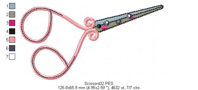 Scissors - Fill Stitch