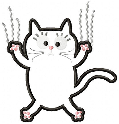 Scratching Cat – Appliqué – Machine Embroidery Design