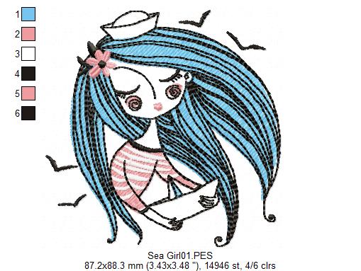 Sea Girl - Fill Stitch