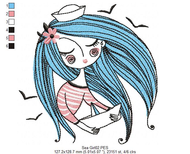 Sea Girl - Fill Stitch