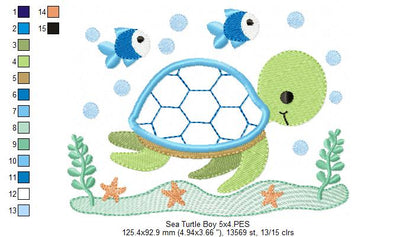 Sea Turtle Boy - Applique