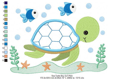 Sea Turtle Boy - Applique