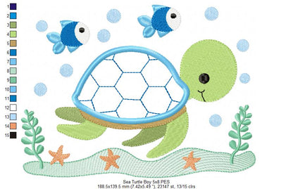 Sea Turtle Boy - Applique