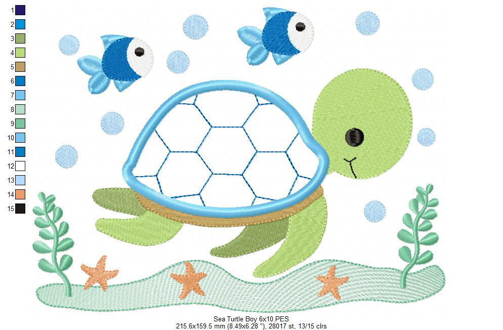 Sea Turtle Boy - Applique
