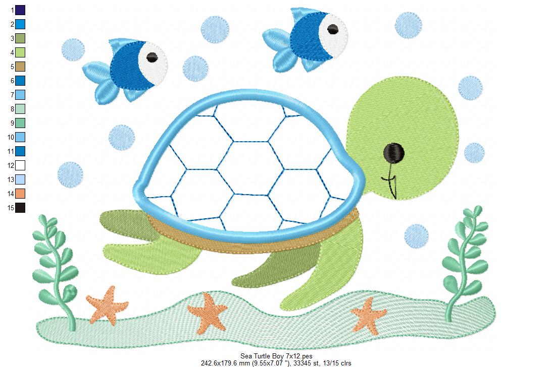 Sea Turtle Boy - Applique