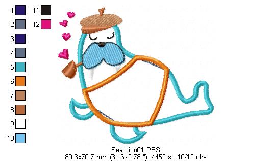 Cute Sea Lion - Applique