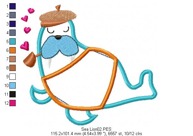 Cute Sea Lion - Applique